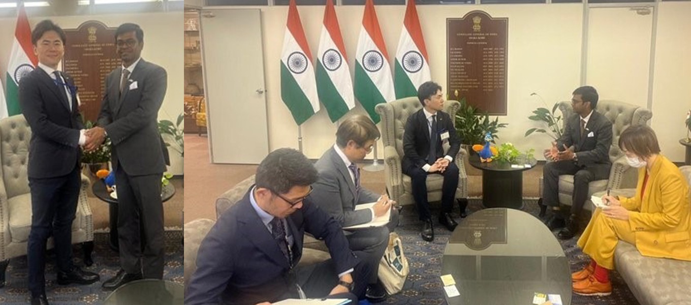Consul General Mr. Chandru Appar met Mr. Jiro Ushio, Mayor of Kaizuka City, Osaka Prefecture.